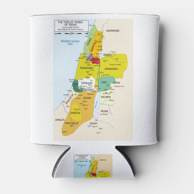 Karte der zwölf Stämme Israels von 1200 bis 1050 Dosenkühler (Vorderseite)