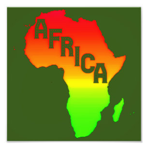 Karte des afrikanischen Kontinents Fotodruck