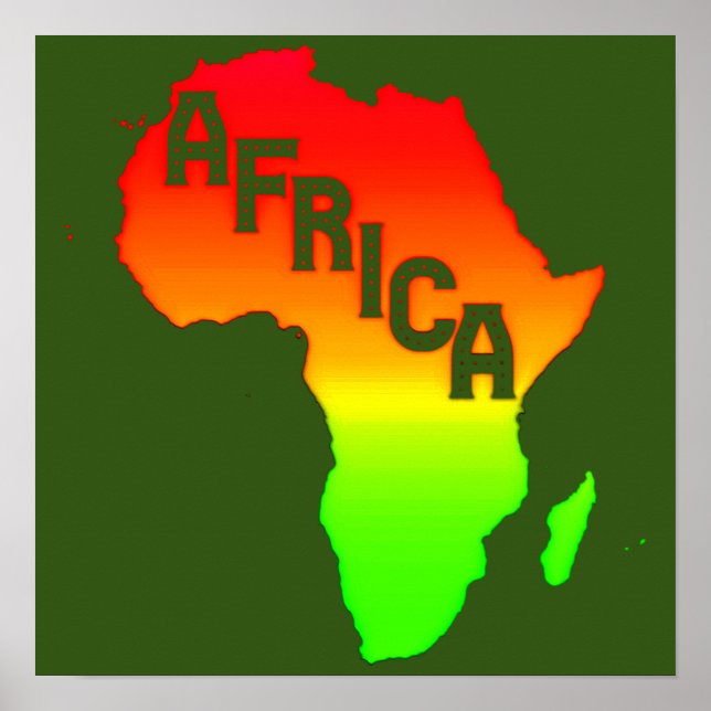 Karte des afrikanischen Kontinents Poster (Vorne)