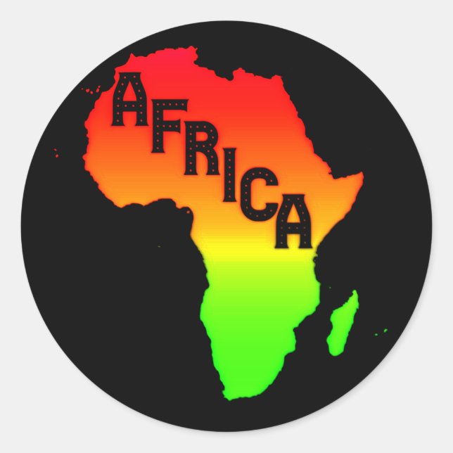 Karte des afrikanischen Kontinents Runder Aufkleber (Vorderseite)