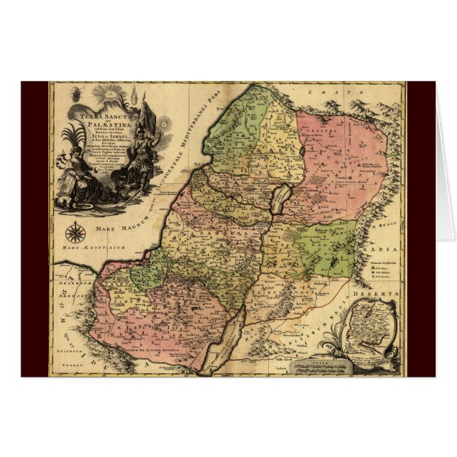 Karte des alten Israels mit den zwölf Stämmen (Vorderseite (Horizontal))