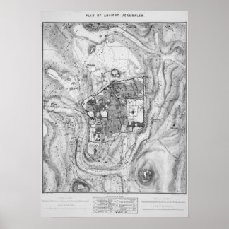 Karte des antiken Jerusalems 1864 Poster
