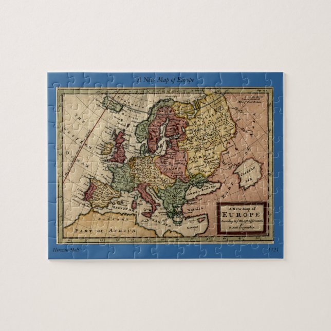 Karte des Antiquarian-1721 von Europa durch (Horizontal)