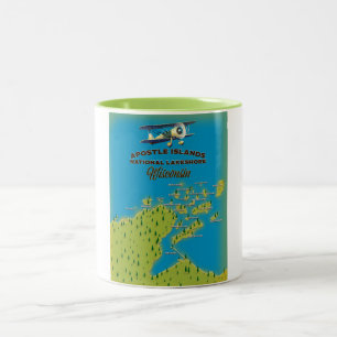 Karte des Apostle Islands National Lakeshore Zweifarbige Tasse