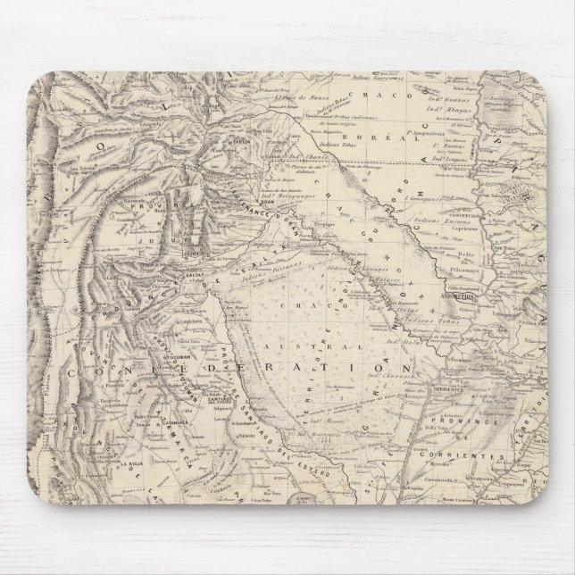 Karte des argentinischen Bundes Mousepad (Vorne)