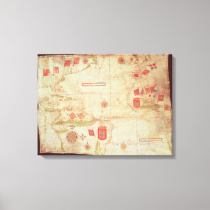 Karte des Atlantiks, c.1550 Leinwanddruck