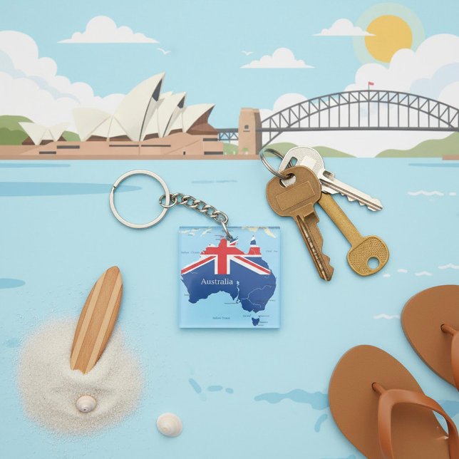 Karte des australischen Schlüsselanhängers Schlüsselanhänger (Von Creator hochgeladen)