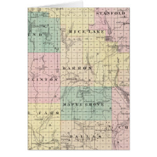 Karte des Barron-Landkreises, Staat von Wisconsin