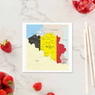 Karte des belgischen Papiers Napkins Serviette
