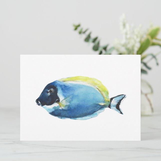 Karte des Blautang-Fisches (Stehend Vorderseite)