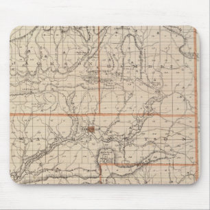 Karte des braunen Landkreises mit Plan von Nashvil Mousepad