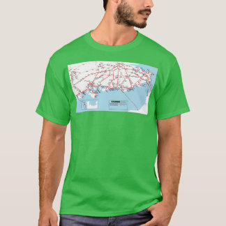 Karte des britischen Eisenbahngebiets Süd 1965 T-Shirt