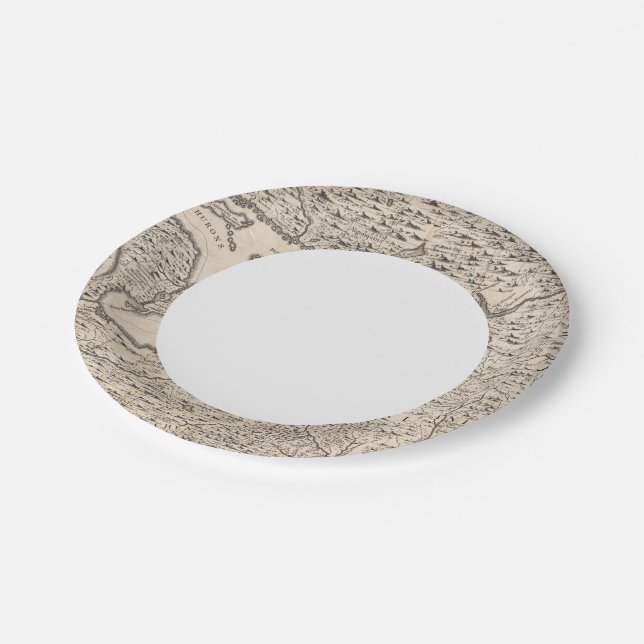 Karte des Britischen Reiches in Amerika Blatt 6 Pappteller (Schrägansicht)