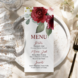 Karte des Burgund-Rose-Menüs