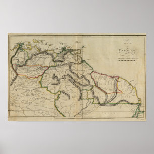 Karte des Caracas Poster