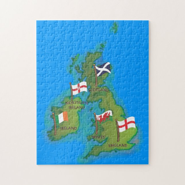 Karte des Cartoon Britische Inseln (Vertikal)
