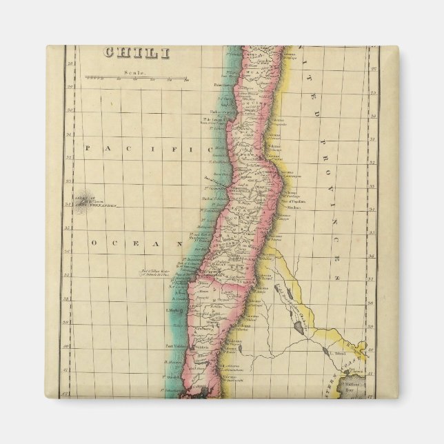 Karte des Chilis Magnet (Vorne)