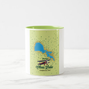 Karte des Clear Lake California USA Zweifarbige Tasse