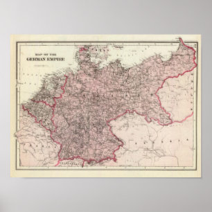 Karte des deutschen Reiches Poster