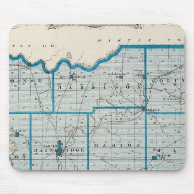 Karte des Dubois-Landkreises Mousepad (Vorne)