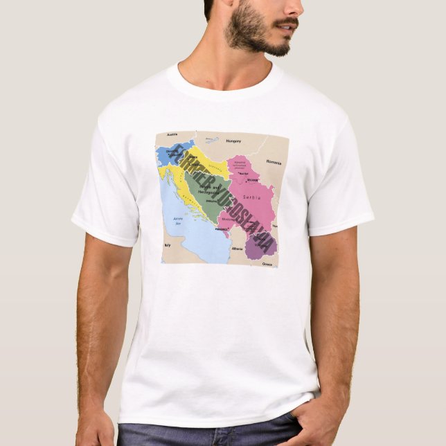 KARTE DES EHEMALIGEN JUGOSLAWIENS T-Shirt (Vorderseite)