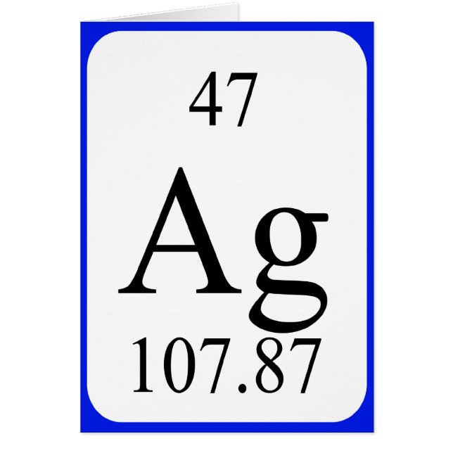 Karte des Elements 47 - silbernes Weiß (Vorne)