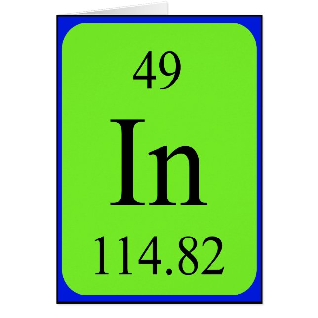 Karte des Elements 49 - Indium (Vorne)
