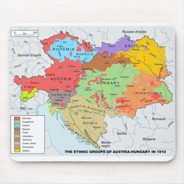 Karte des ethnischen Diversity zwischen Österreich Mousepad (Vorne)