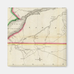 Karte des Flusses St. Lawrence und des angrenzende Magnet