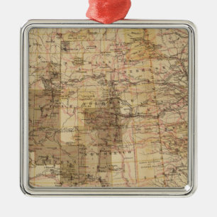 Karte des Fortschritts-1878 der geographischen Silbernes Ornament