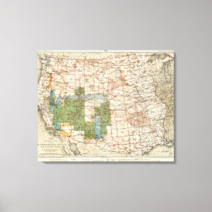 Karte des Fortschritts-1880 der geographischen Leinwanddruck