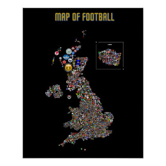 Karte des Fußballs (UK) Poster