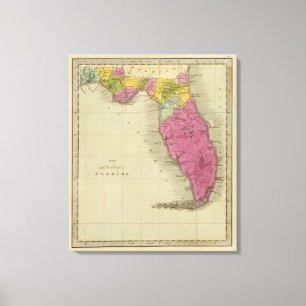 Karte des Gebiets von Florida Leinwanddruck