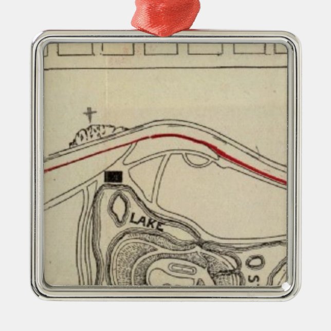 Karte des Golden Gate Parks Silbernes Ornament (Vorne)