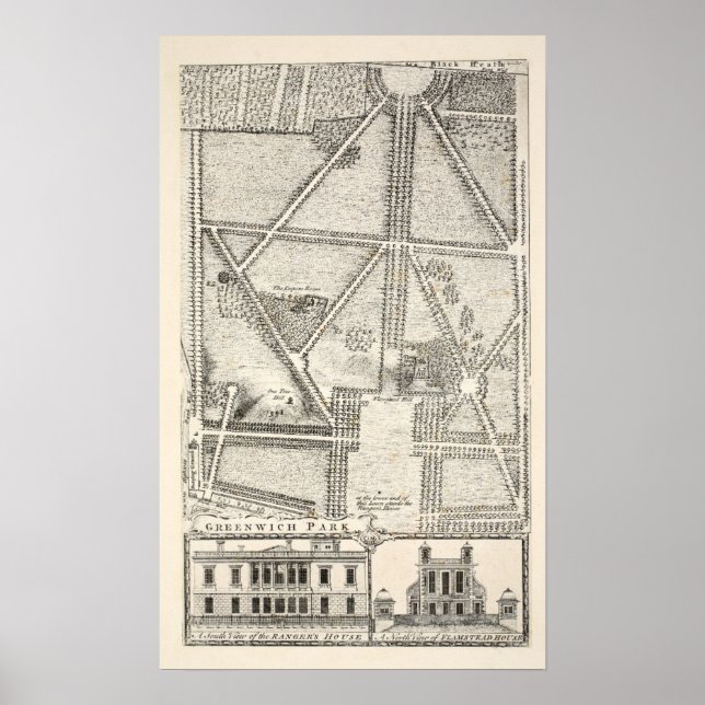 Karte des Greenwich Parks Poster (Vorne)
