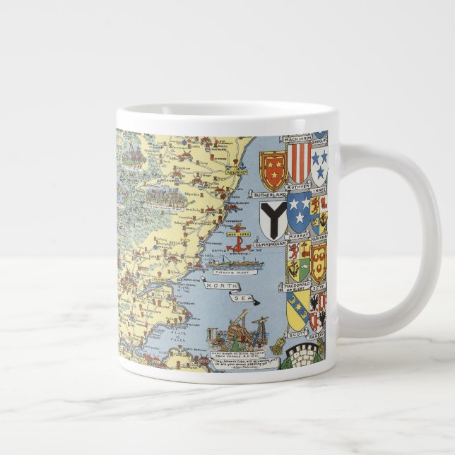 Karte des historischen Schottlands Jumbo-Tasse (Rechts)