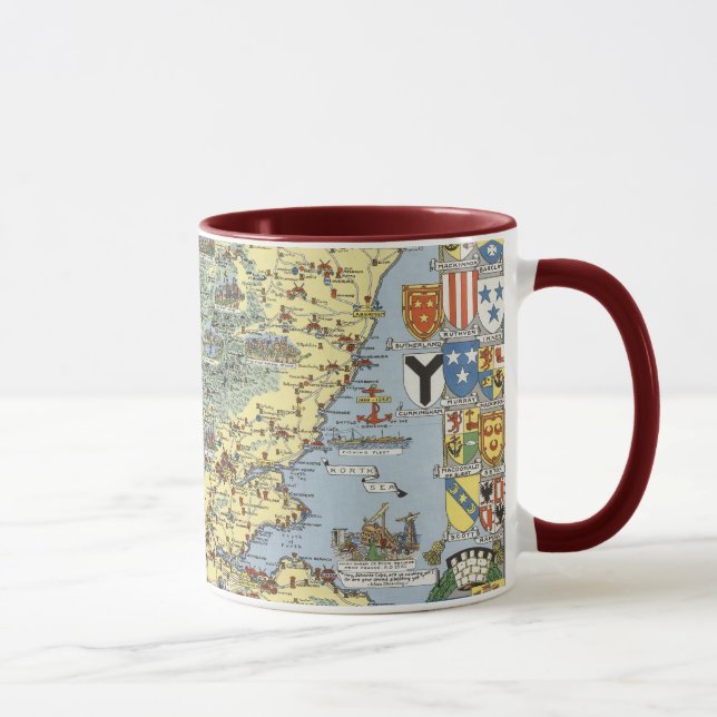 Karte des historischen Schottlands Tasse (Rechts)