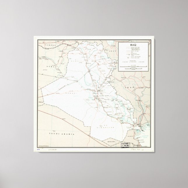 Karte des Irak (1967) Leinwanddruck (Vorderseite)