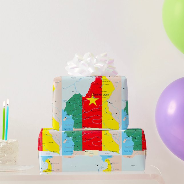 Karte des Kartons von Kamerun Geschenkpapier (Von Creator hochgeladen)