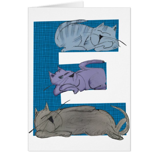 Karte des Katzen-Alphabet-E (Vorne)