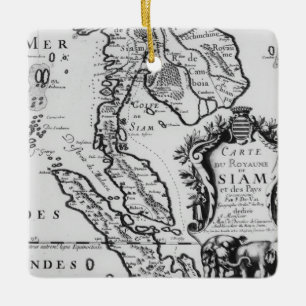 Karte des Königreiches von Siam Keramikornament