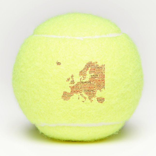 Karte des Kontinentes Europa Tennisbälle (Vorderseite)