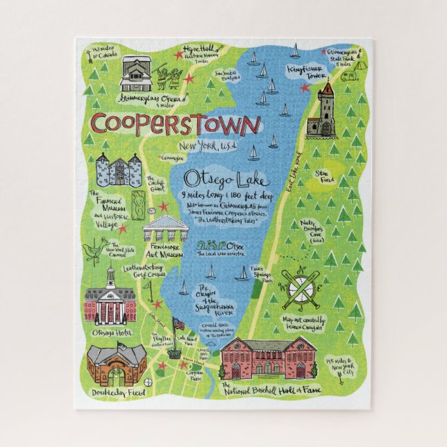 Karte des kooperstown Puzzle (Vertikal)