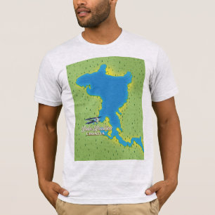 Karte des Krušćica-Sees Kroatien T-Shirt
