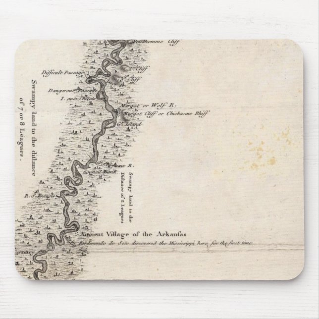 Karte des Kurses des Mississippi 2 Mousepad (Vorne)