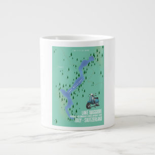 Karte des Lago Maggiore Italien - Schweiz Jumbo-Tasse