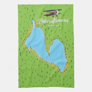 Karte des Lake Almanor California USA Geschirrtuch