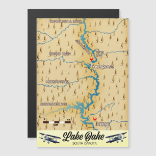 Karte des Lake Oahe South Dakota