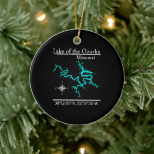 Karte des Lake of the Ozarks Missouri Keramik Ornament