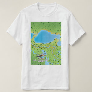 Karte des Lake Pontchartrain Louisiana T-Shirt